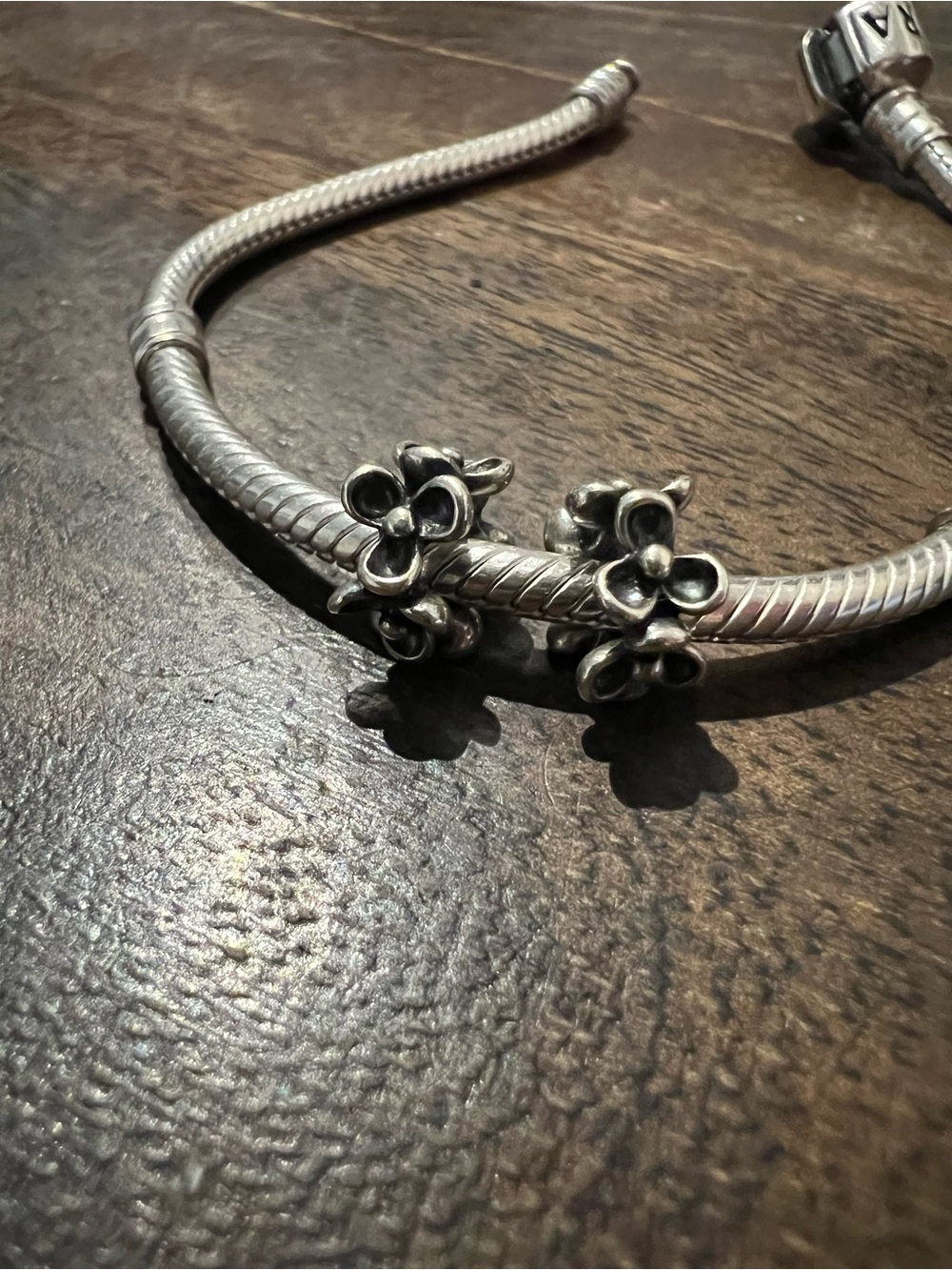 Pandora sterling silver Wanda’s garden spacer charms (pair) retired